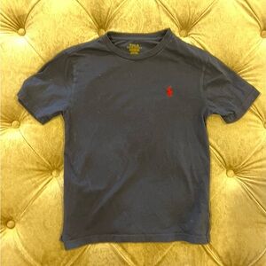 Polo Ralph Navy Blue Short Sleeved T shirt. Kids size Small (8).